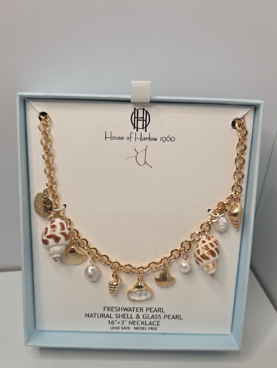 House of Harlow 1960 Jewelry - 🤍▪️House of Harlow ▪️1960 Gold Seashell Charm 16 ' Necklace